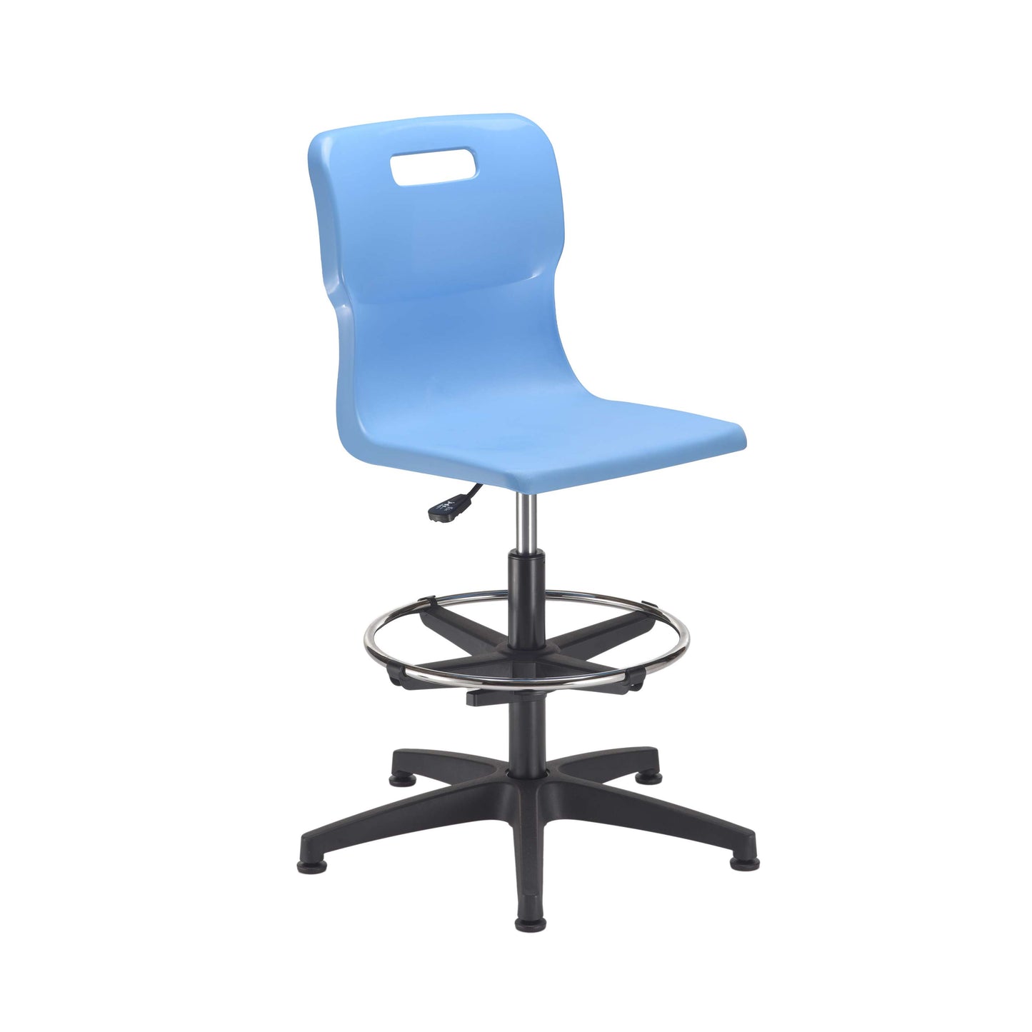 Titan Swivel Senior Chair with Chrome Base, Castors and D-Kit | Size 5-6 | Adjustable D-Kit | Sky Blue/Chrome