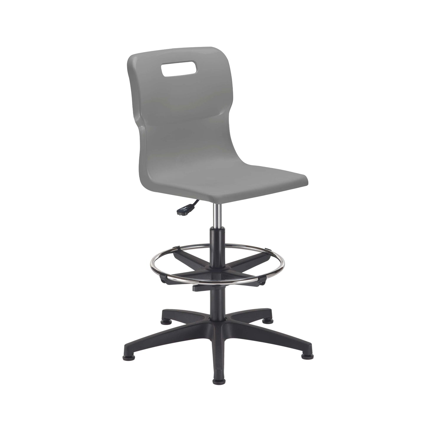 Titan Swivel Senior Chair with Chrome Base, Castors and D-Kit | Size 5-6 | Adjustable D-Kit | Grey/Chrome