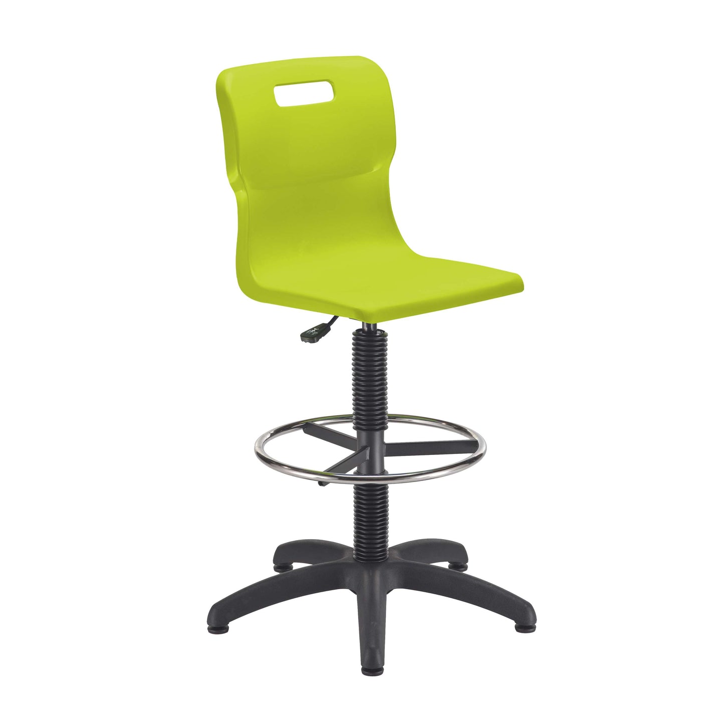 Titan Swivel Senior Chair with Chrome Base, Castors and D-Kit | Size 5-6 | Fixed D-Kit | Lime/Chrome