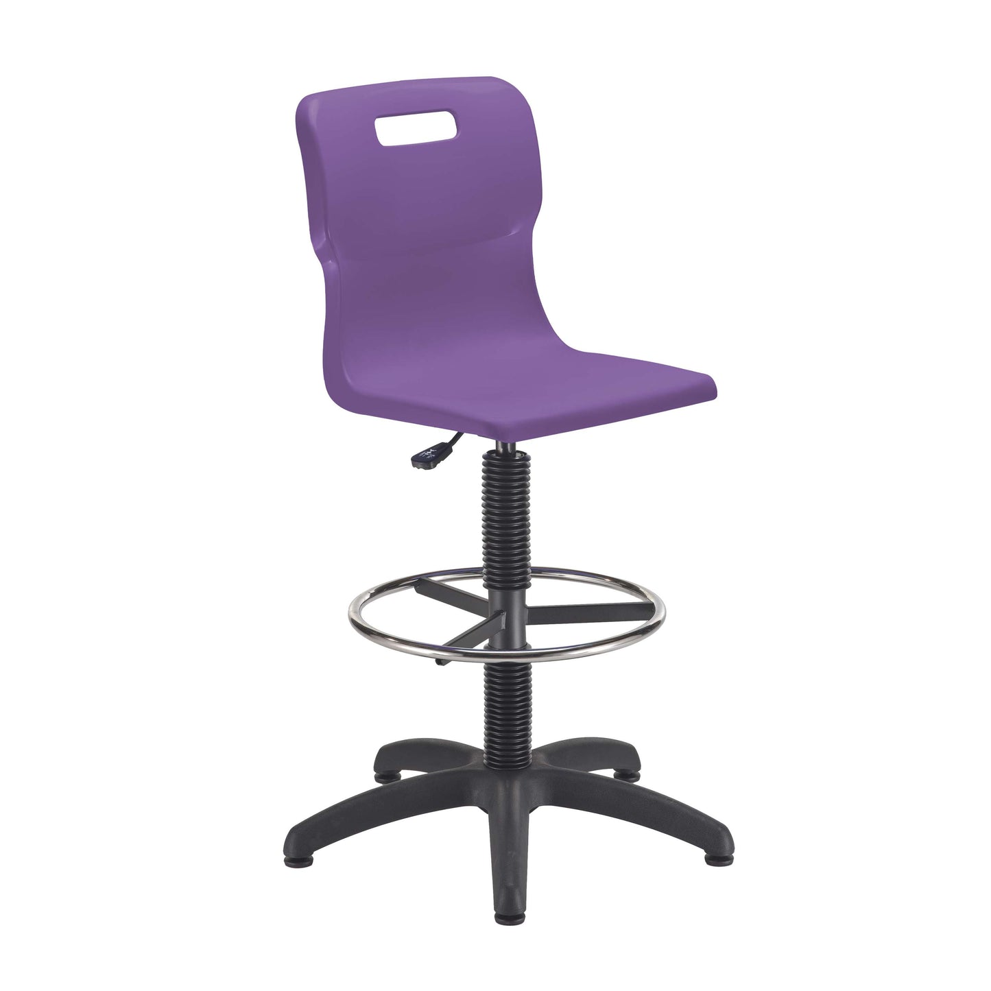 Titan Swivel Senior Chair with Chrome Base, Castors and D-Kit | Size 5-6 | Fixed D-Kit | Purple/Chrome