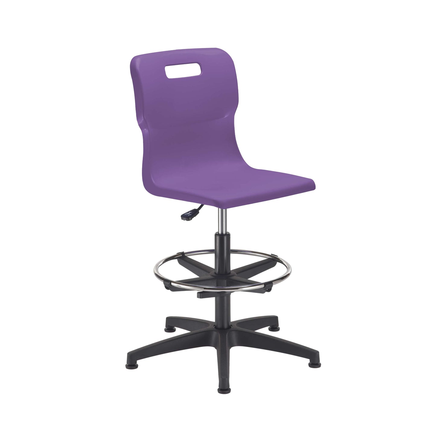 Titan Swivel Senior Chair with Chrome Base, Castors and D-Kit | Size 5-6 | Adjustable D-Kit | Purple/Chrome