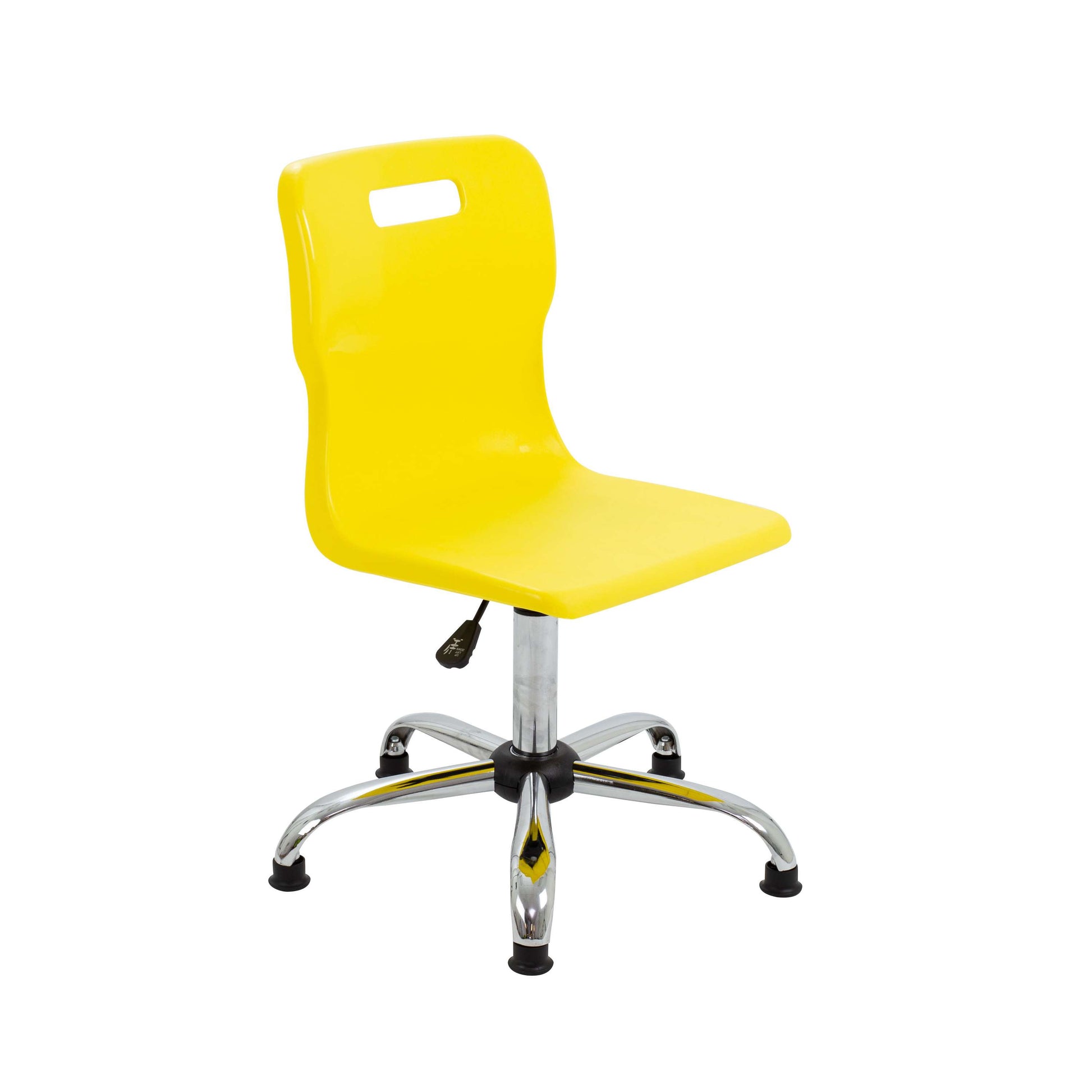 Titan Swivel Senior Chair with Chrome Base and Glides | Size 5-6 | Yellow/Chrome