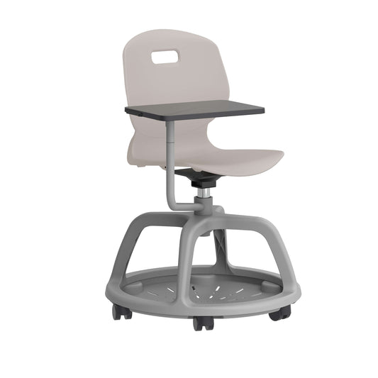 Arc Community Swivel Chair with Arm Tablet | Grey