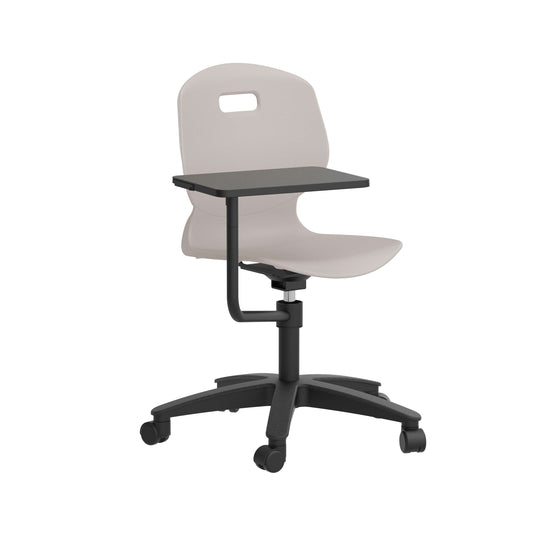 Arc Swivel Tilt Chair with Arm Tablet | Grey