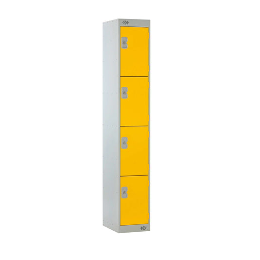 Locker | 4 Door | 300mm Deep | Yellow/Grey