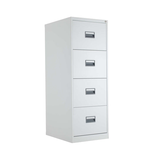 TC Steel 4 Drawer Filing Cabinet | White