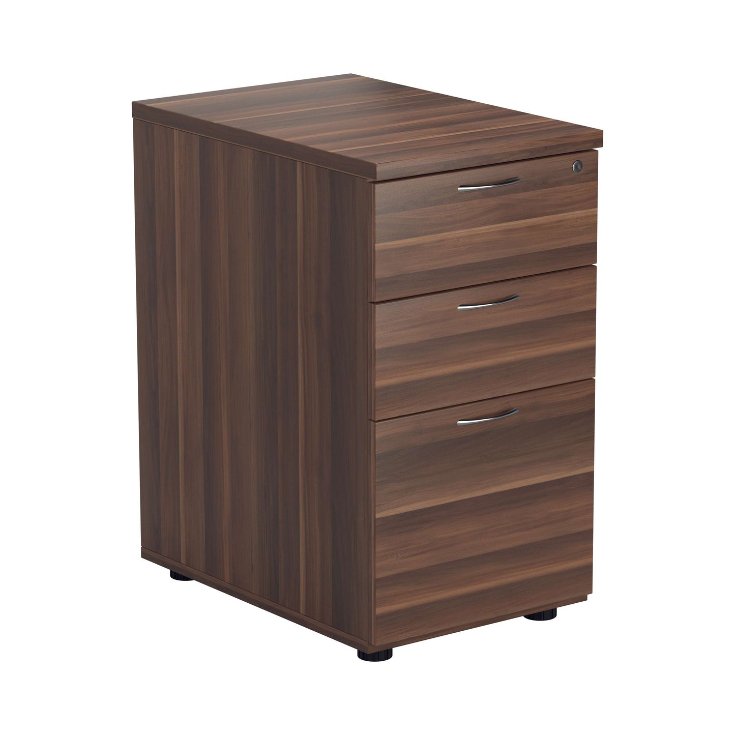 Essentials Desk High 3 Drawer Pedestal (FSC) | 800 Deep | Dark Walnut