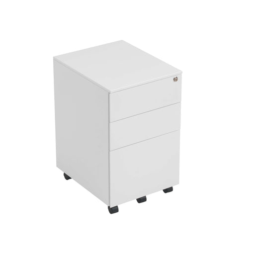 Under Desk Steel Pedestal 3 Drawers | White