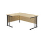 Twin Upright Left Hand Radial Desk (FSC) | 1800X1200 | Maple/Black