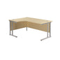 Twin Upright Left Hand Radial Desk (FSC) | 1800X1200 | Maple/Silver