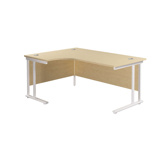 Twin Upright Left Hand Radial Desk (FSC) | 1800X1200 | Maple/White