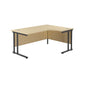 Twin Upright Right Hand Radial Desk (FSC) | 1800X1200 | Maple/Black