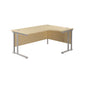 Twin Upright Right Hand Radial Desk (FSC) | 1800X1200 | Maple/Silver