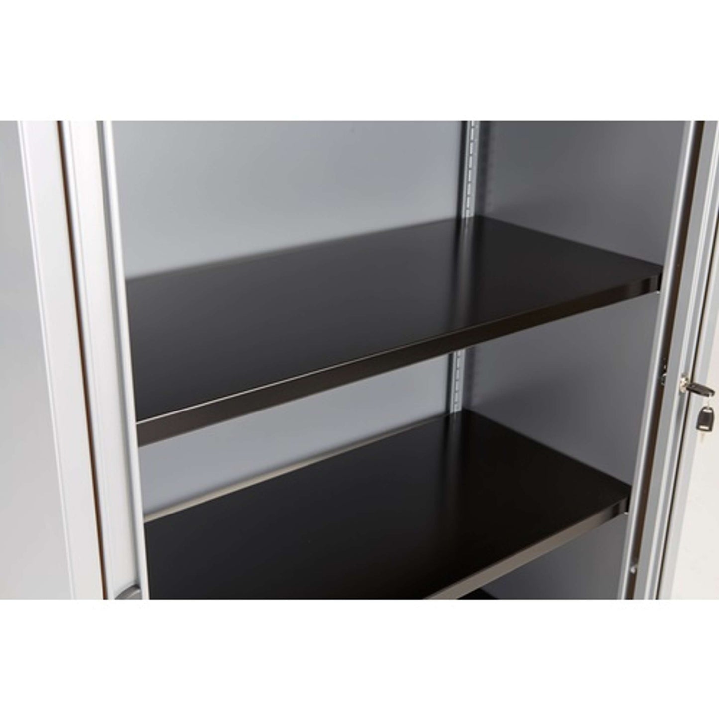 Bisley Essentials Shelf with Under Shelf Filing | 1000mm Wide Tambour | Black