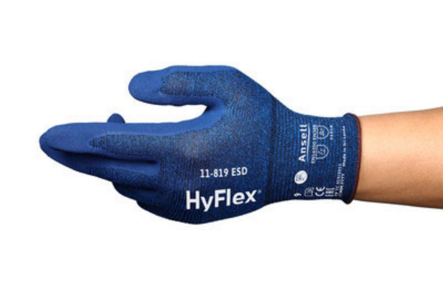 Ansell Hyflex 11-819 Esd Touchscreen Glove Blue M (Pack of 12)