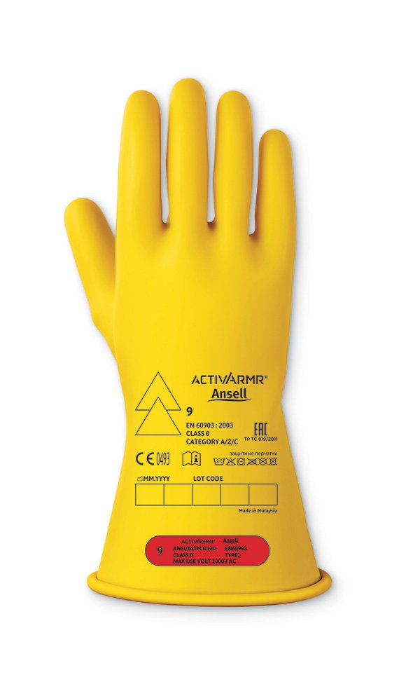 Ansell LOW VOLTAGE ELECTRICAL INSULATING GLOVE CLASS0 11 XXL