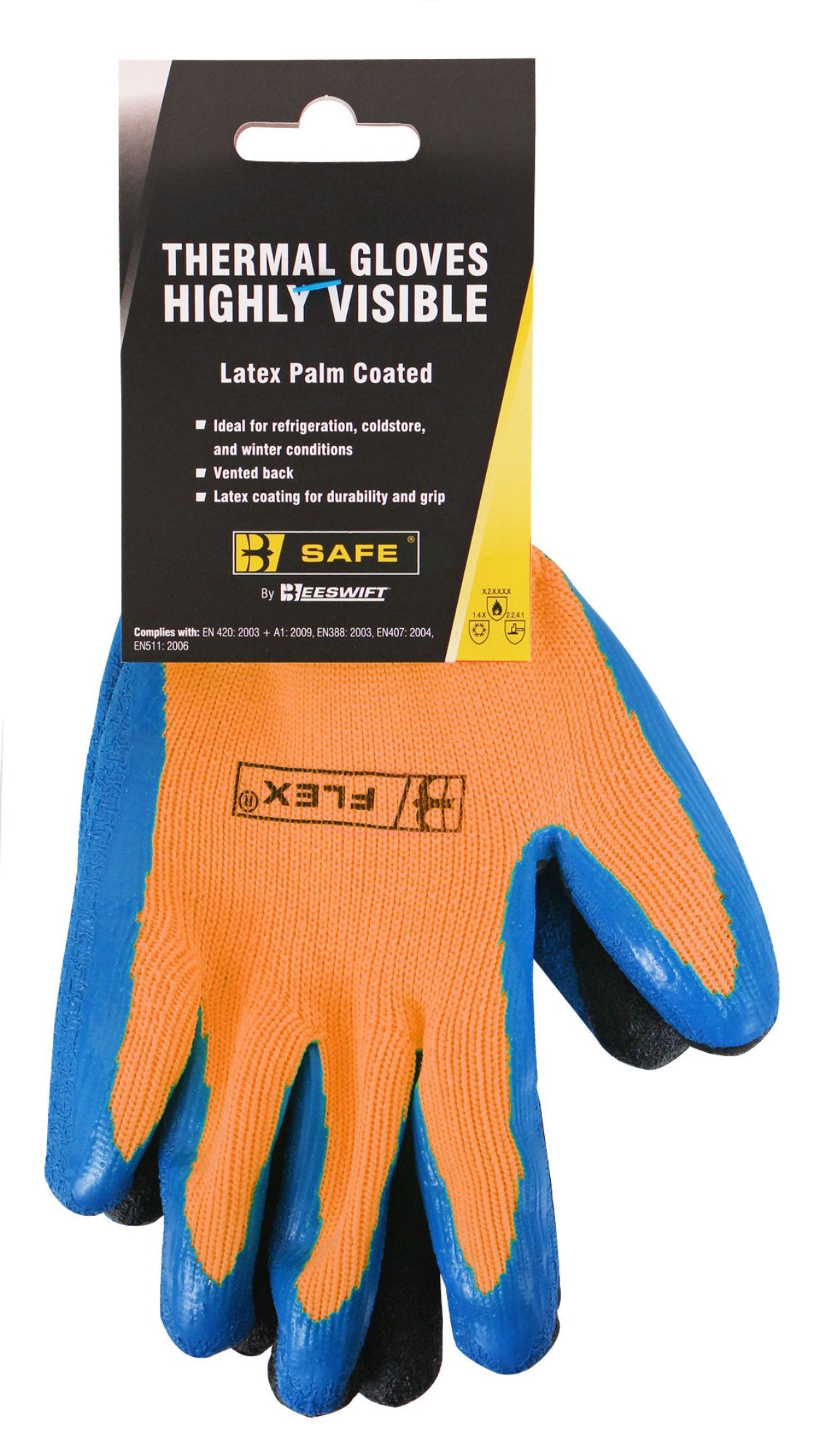 Beeswift B-Safe Latex Thermo-Star Fully Dipped Glove Orange 09 (Pair)