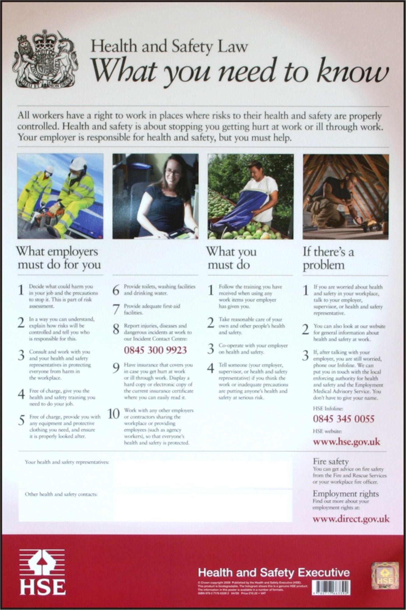 Beeswift B-Safe Health and Safety Law Poster PVC