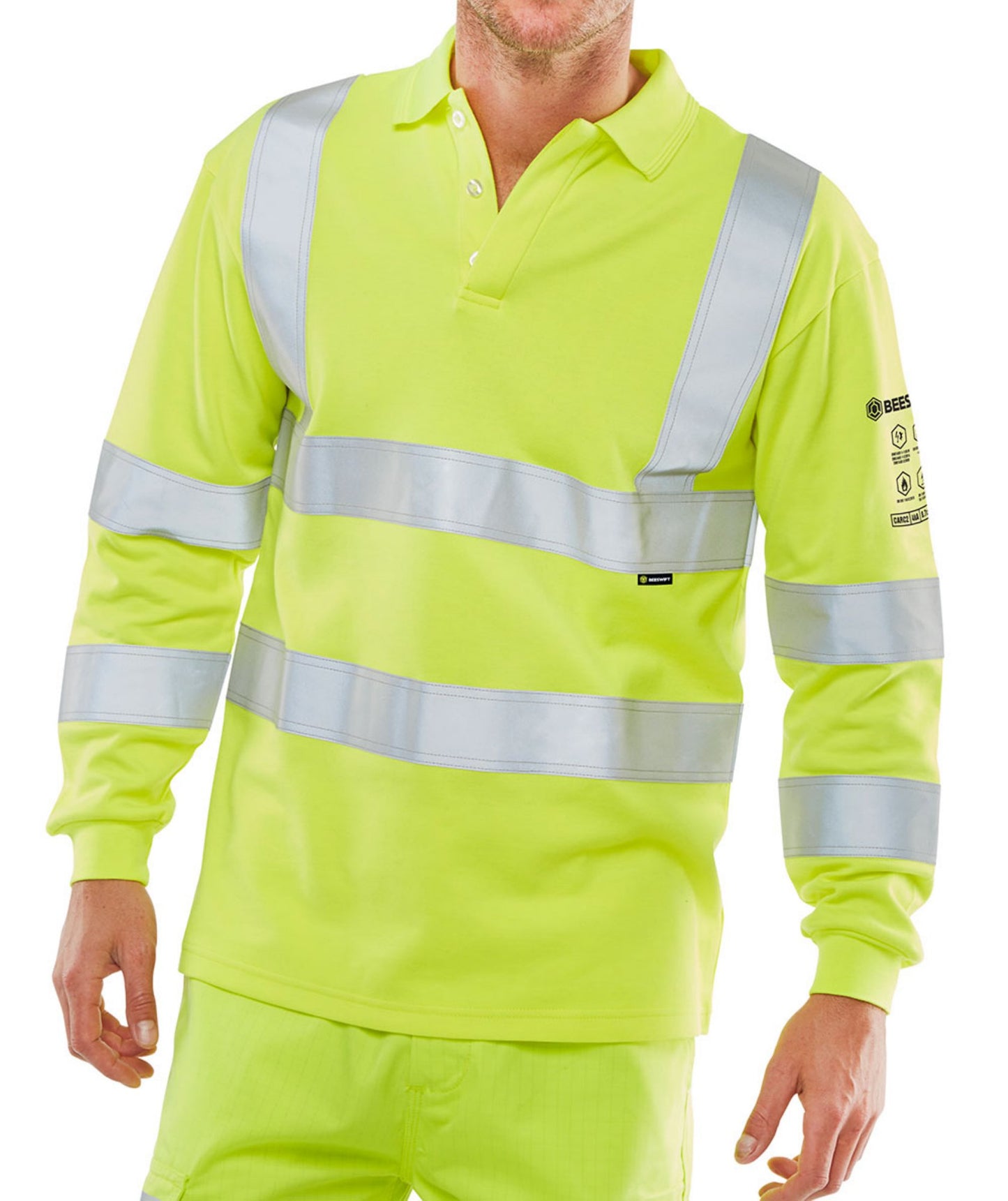 Beeswift Arc Flash Hi Viz Polo Shirt Saturn Yellow XL