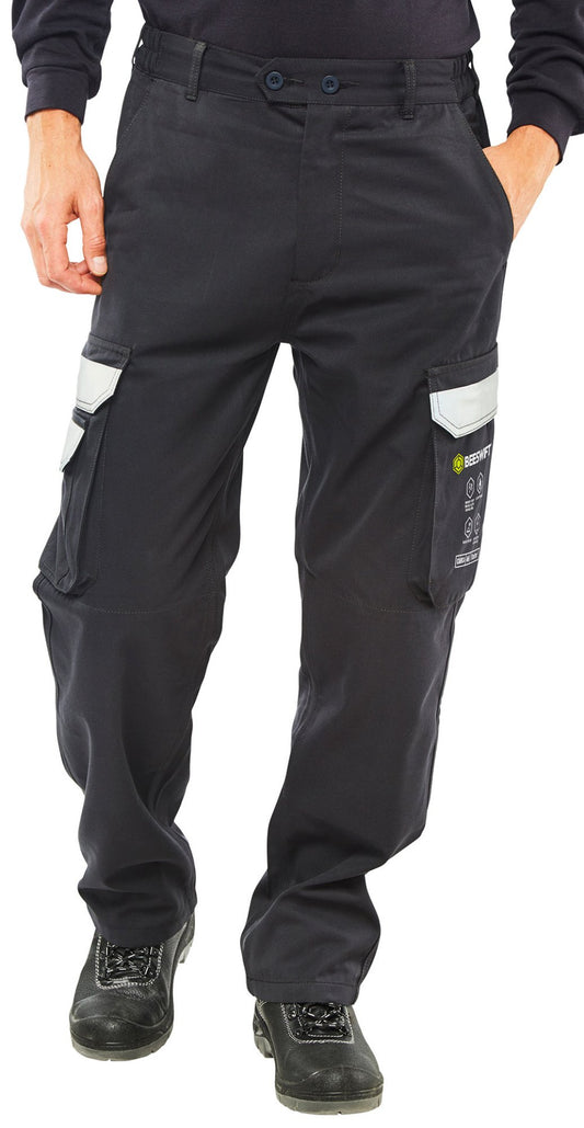 Beeswift Arc Flash Trousers Navy Blue 52