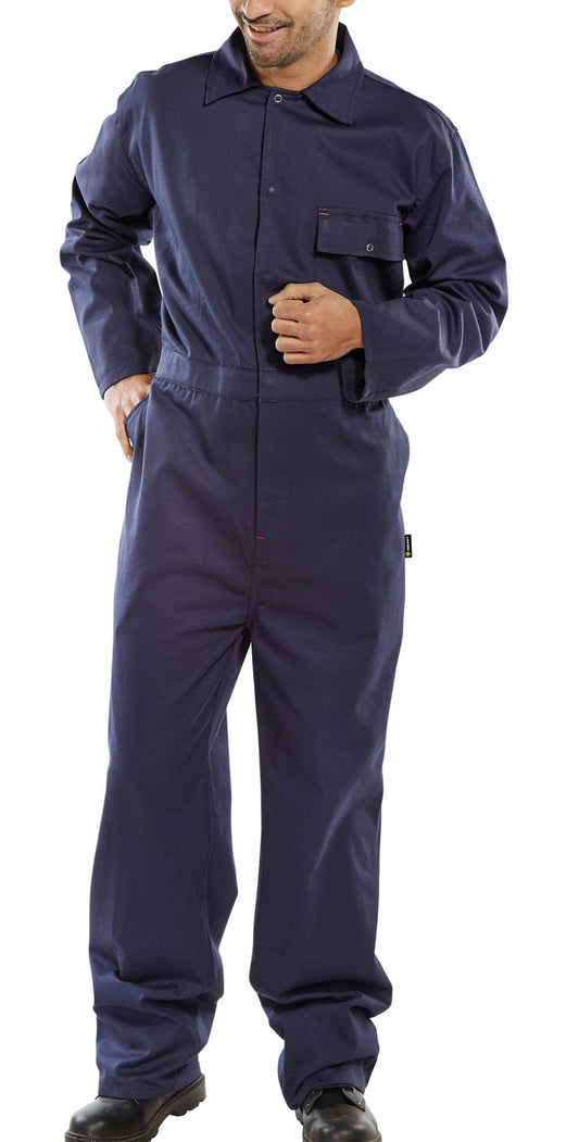 Beeswift Cotton Drill Boilersuit Navy Blue 44