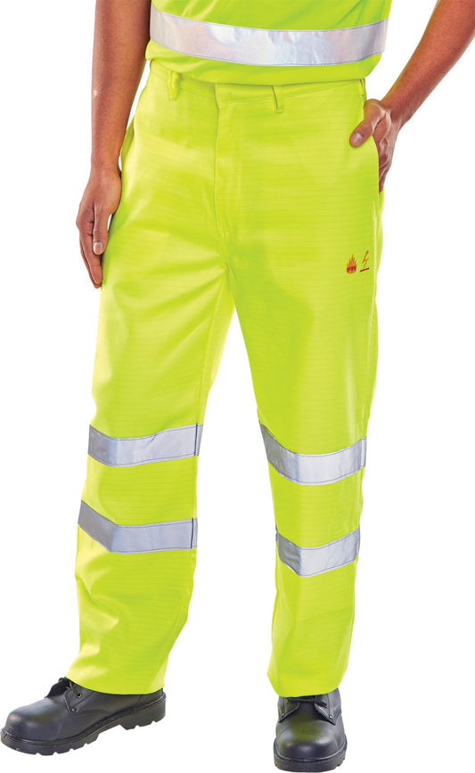 Beeswift Fire Retardant Anti Static Trousers En471 Saturn Yellow 42T