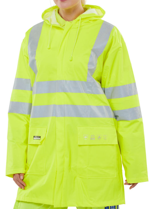 Beeswift Fire Retardant Anti-Static Jacket Saturn Yellow 3XL