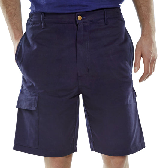 Beeswift Cargo Pocket Shorts Navy Blue 38