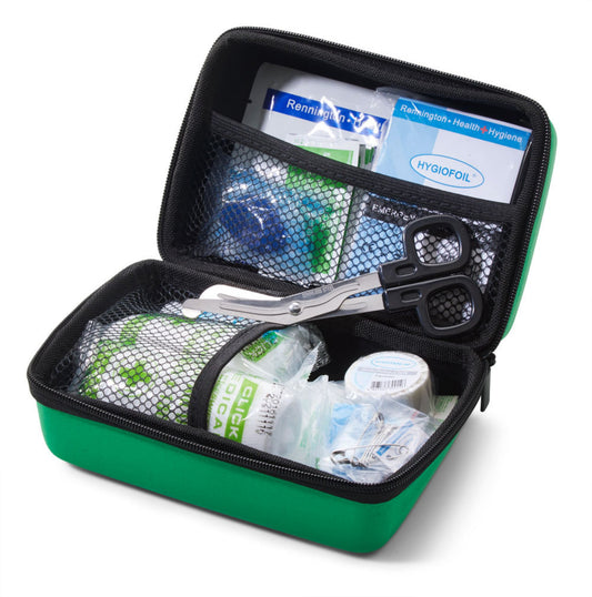 Click Medical Bs8599-1 Travel First Aid Kit In Small Feva Case Green