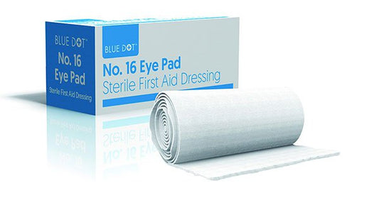 Click Medical Blue Dot Boxed Eye Pad and Bandage No 16