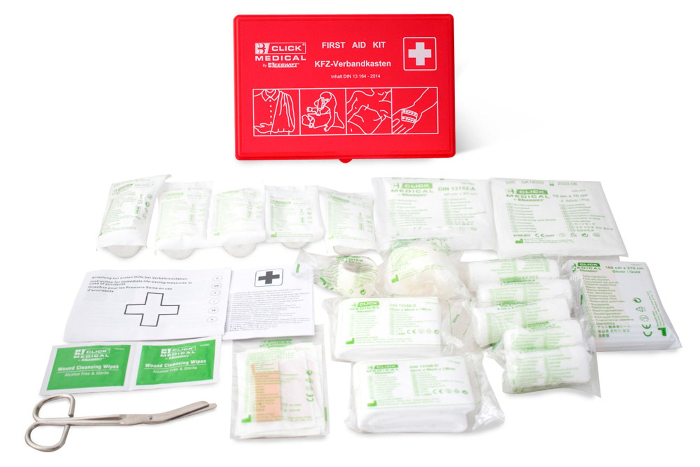 Click Medical German Vehicle First Aid Kit Din 13164 In Travel Box