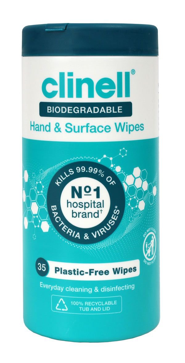 Click Medical Click Medical Clinell Biodegradable Hand And Surface Wipe Bcwpot35Pf6 - Pack of 6