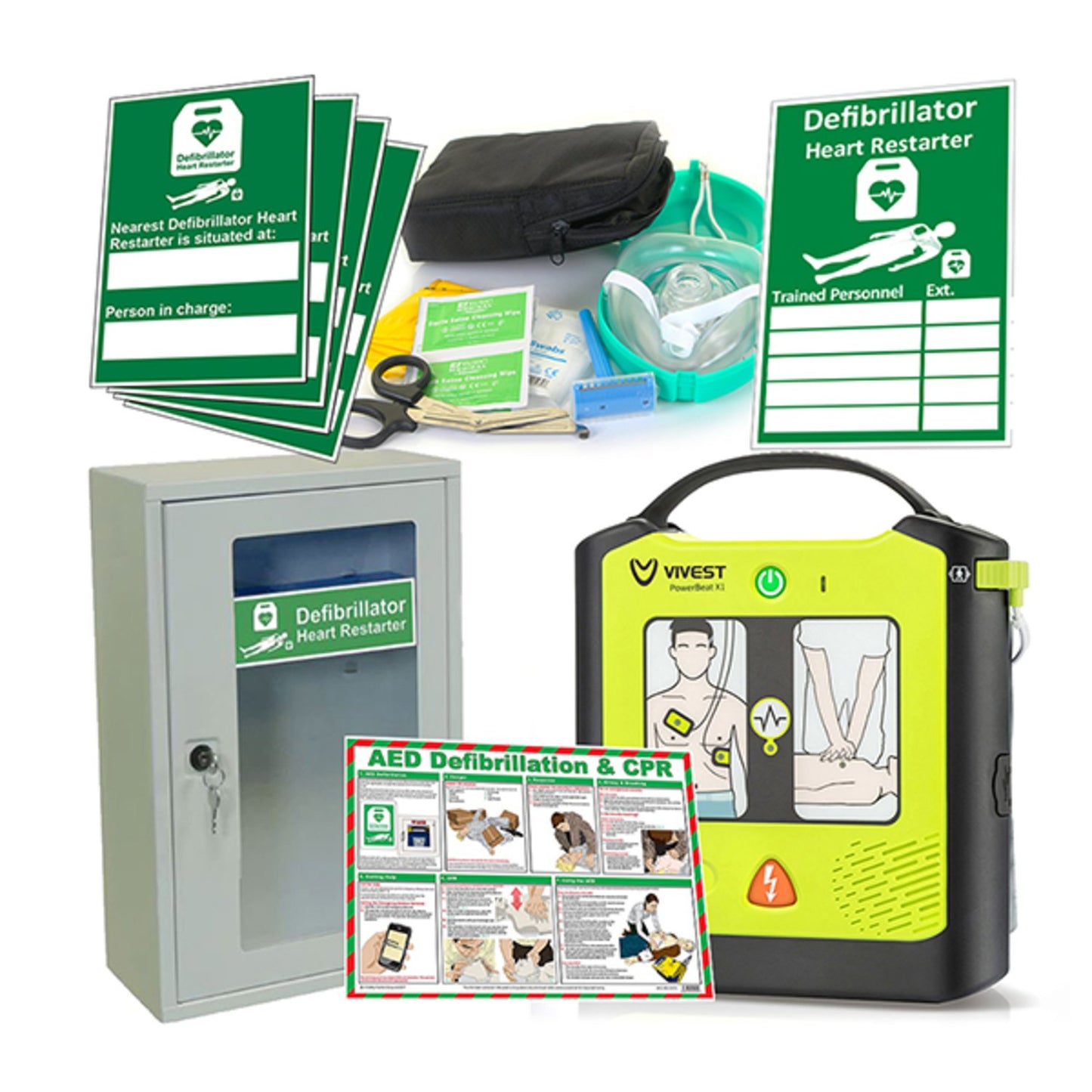 Vivest Power Beat Semi-Auto Defib Indoor Cabinet Package