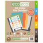 Eco Eco A5 50% Recycled Index File Dividers - 1 Set of 6