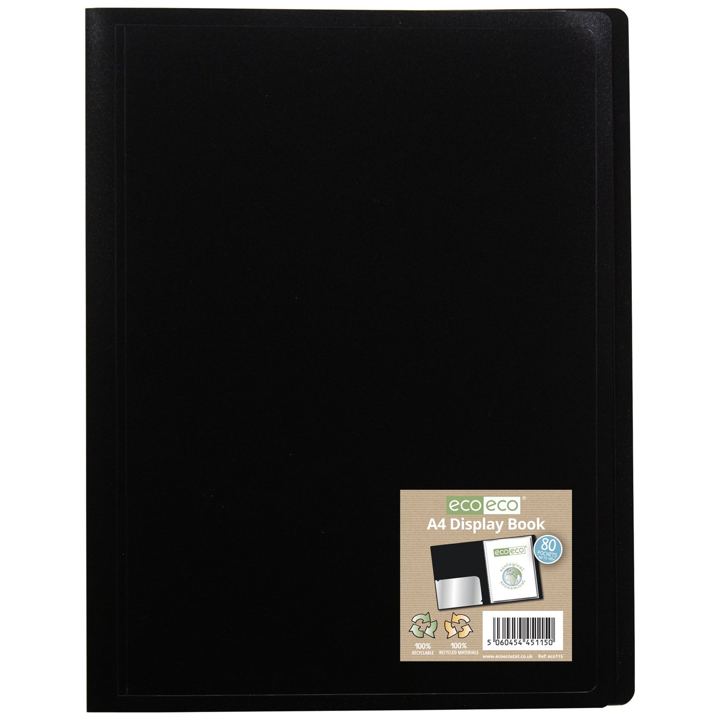 A4 100% Recycled Flexicover Display Book with 80 Pockets - Single