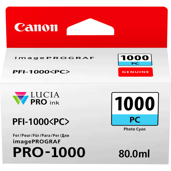 Canon 0550C001 PFI-1000PC Photo Cyan Ink Tank