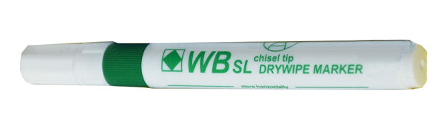 Drywipe Chisel Tip Marker Green Pack of 10