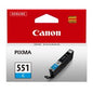 Canon 6509B001 (CLI-551C) Ink Cartridge Cyan 332 Pages 121 Photos 7ml