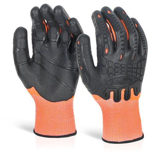 Beeswift Cut Resistant Fully Coated Impact Glove Orange M (Pair)