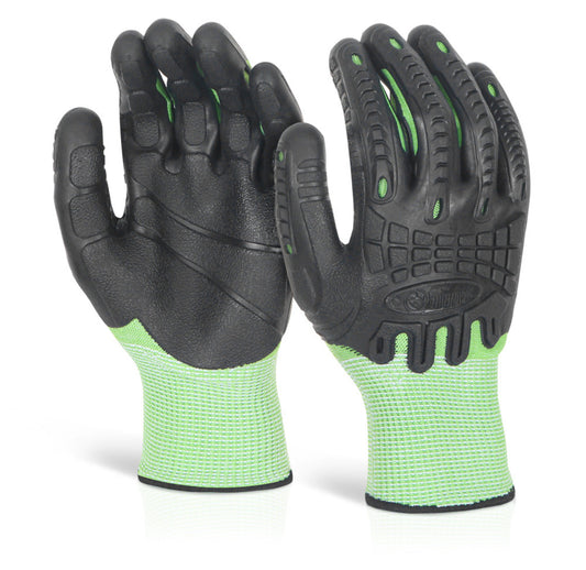 Beeswift Cut Resistant Fully Coated Impact Glove Green XL (Pair)