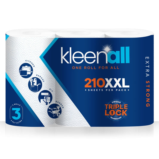 Kleenall 3 ply white extra strong kitchen towel - 4 x 3 Pack