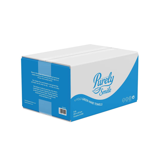 Purely Smile Hand Towels V Fold 1ply Gre