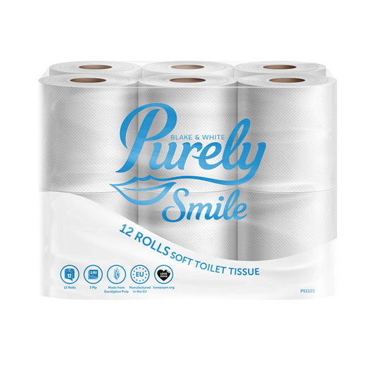 Purely Smile 3ply Toilet Roll Pack x 12