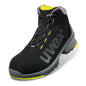 UVEX 1 SAFETY BOOT BLACK/ YELLOW SIZE 6