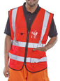 Beeswift Executive Hi Viz Waistcoat Red 2XL