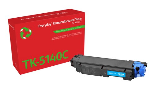 XET Remanufactured Xerox Everyday For Kyocera TK5140C Cyan Laser Toner 006R04800