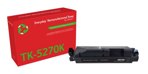 XET Remanufactured Xerox Everyday For Kyocera TK5270K Black Laser Toner 006R04813